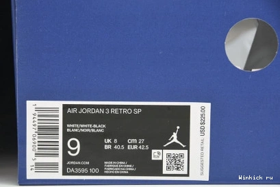AIR 3 JORDAN FRAGMENT BLACK WHITE 0903